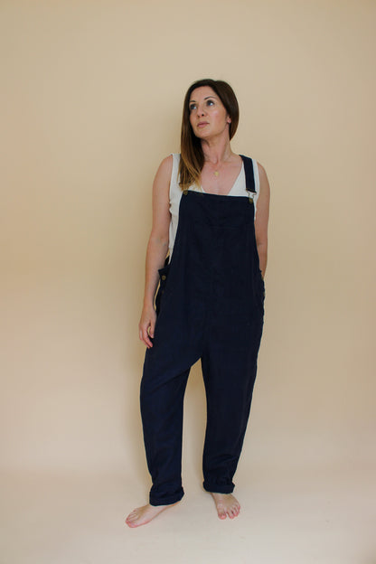 CLARY & PEG Linen Dungarees Size M