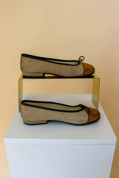 FRENCH SOLE Contrast Toe Ballet Flats Size 4