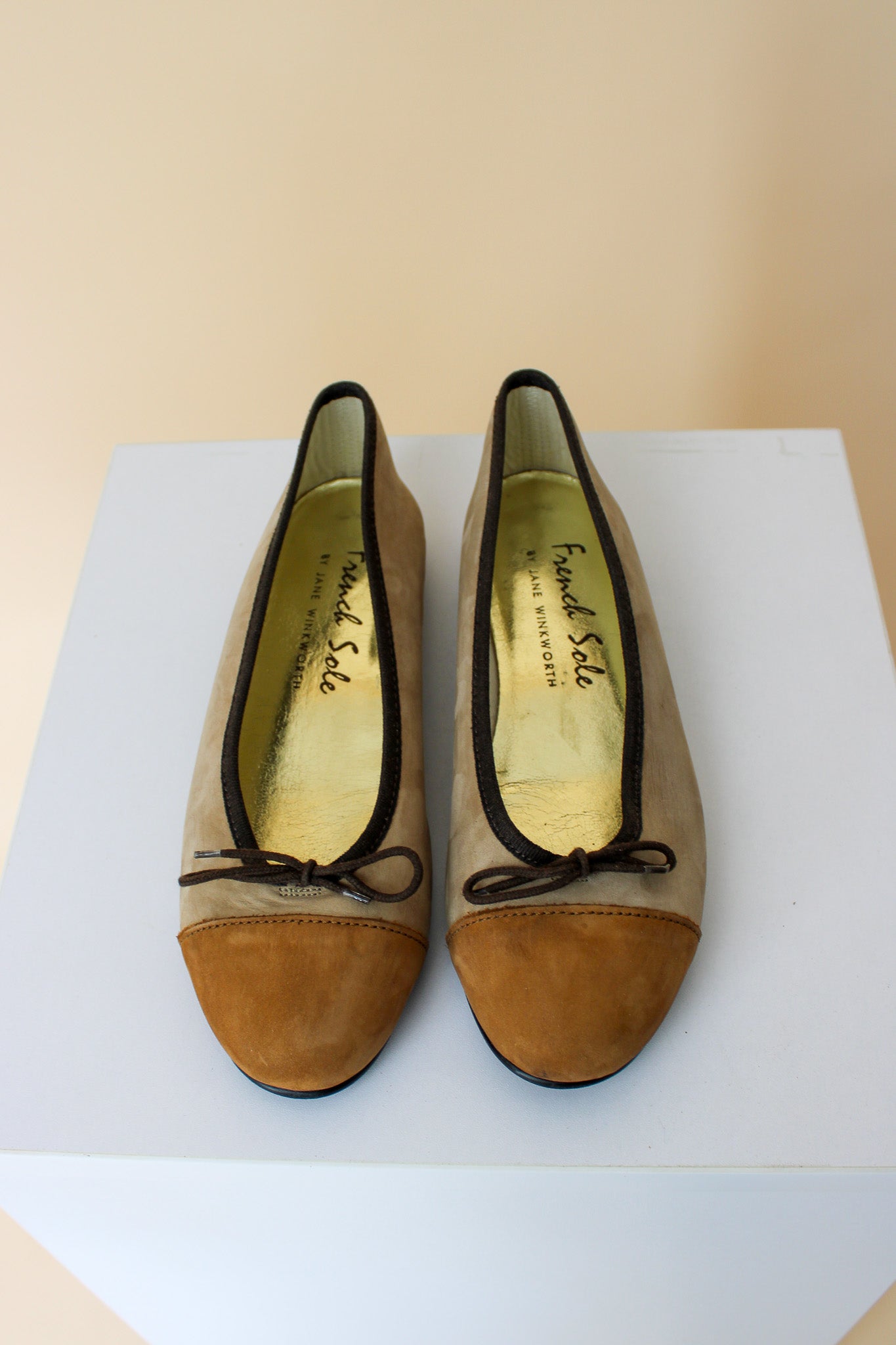 FRENCH SOLE Contrast Toe Ballet Flats Size 4