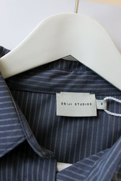 DEIJI STUDIOS Pocket Woven Wool Pinstripe Shirt Size M