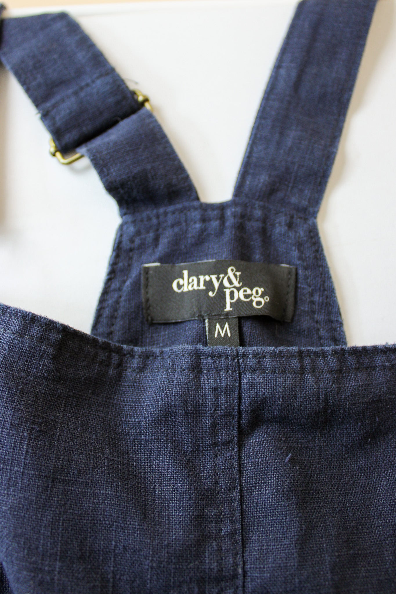 CLARY & PEG Linen Dungarees Size M