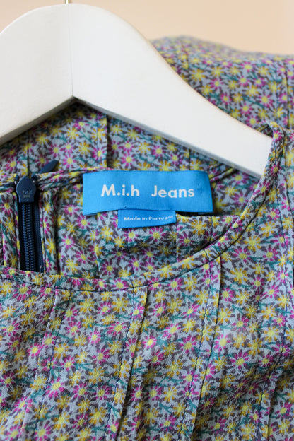 MIH JEANS Ditsy Floral Long Sleeve Silk Maxi Dress Size M