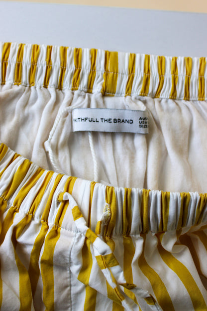 FAITHFULL THE BRAND Stripe Drawstring Shorts Size XXL