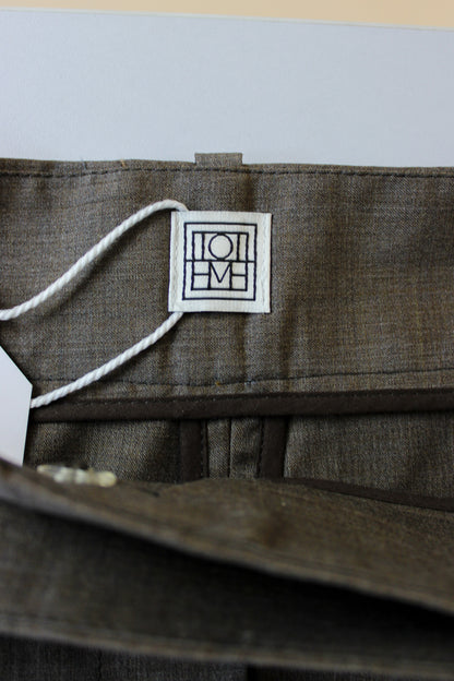 TOTEME Deep Pleat Wool Trousers Size 14