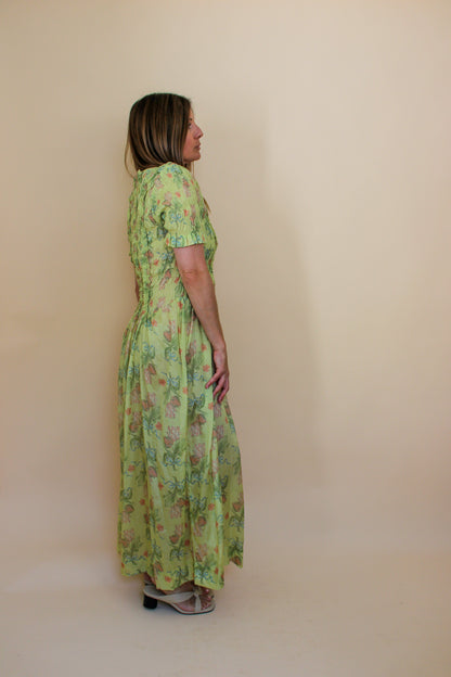 DAMSON MADDER Raphaela Ruffle midi Dress Size 14-16