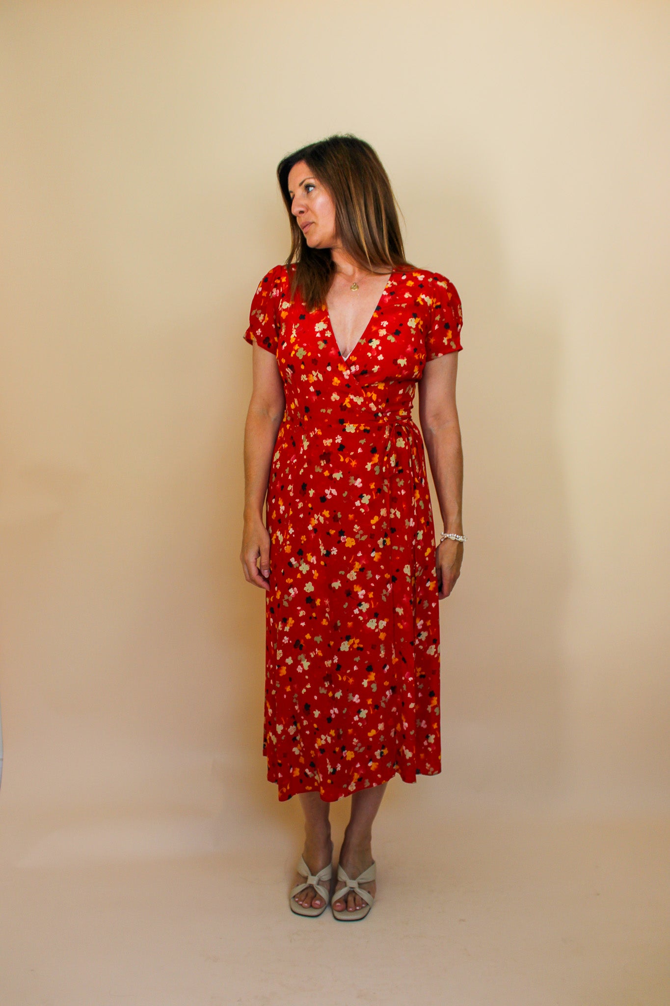 REALISATION PAR The Teale Rouje Fleur Wrap Midi Dress Size M
