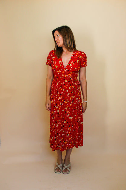 REALISATION PAR The Teale Rouje Fleur Wrap Midi Dress Size M