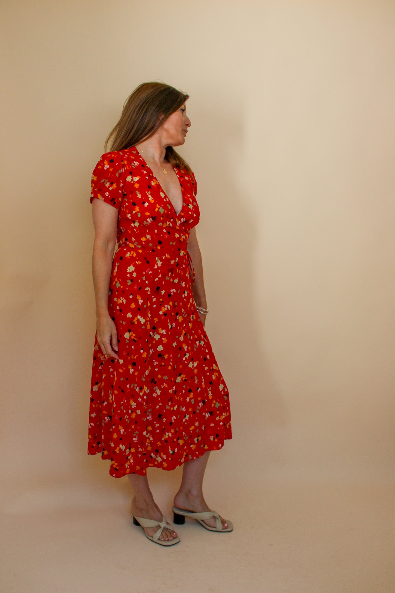 REALISATION PAR The Teale Rouje Fleur Wrap Midi Dress Size M