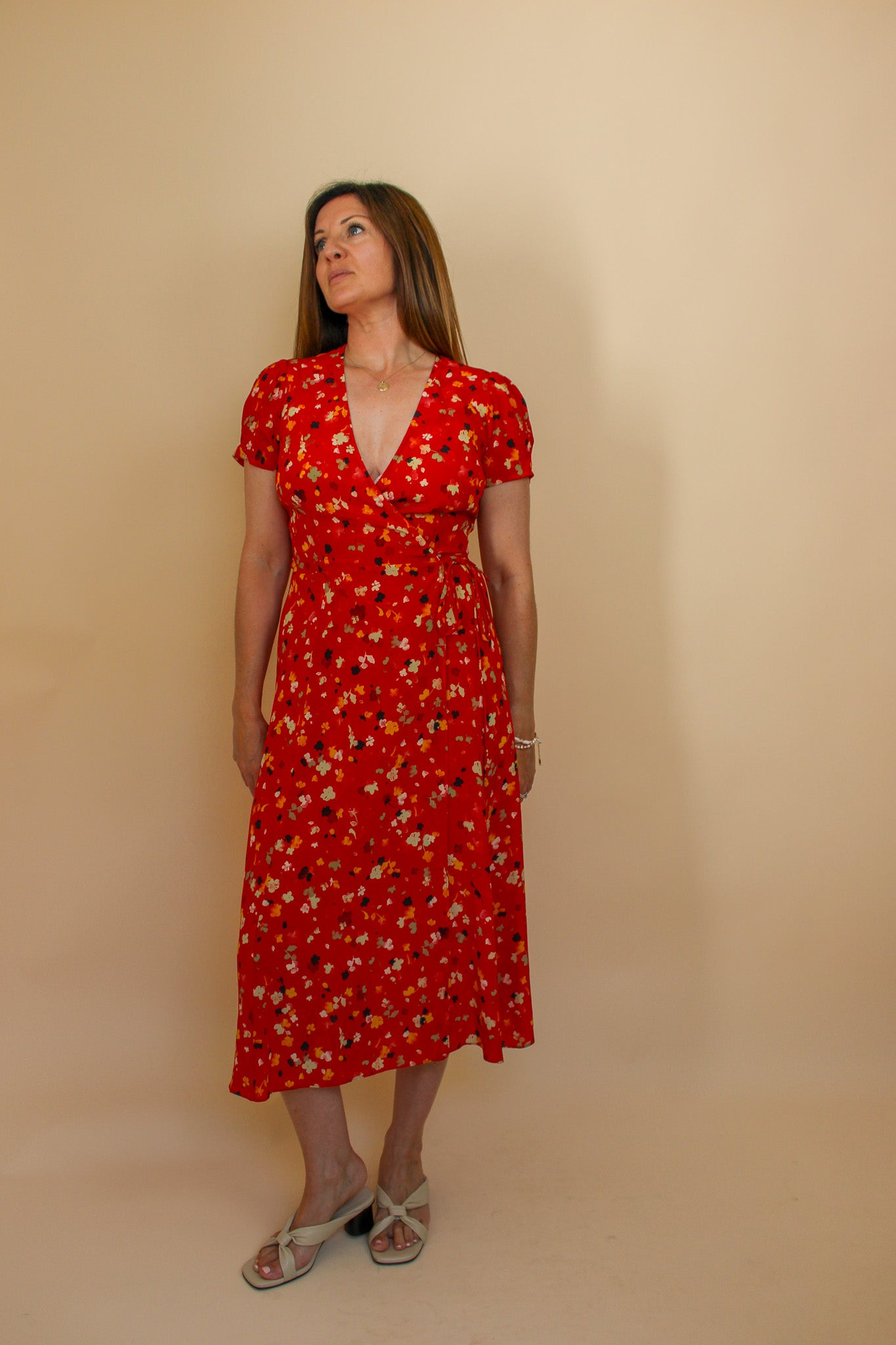 REALISATION PAR The Teale Rouje Fleur Wrap Midi Dress Size M