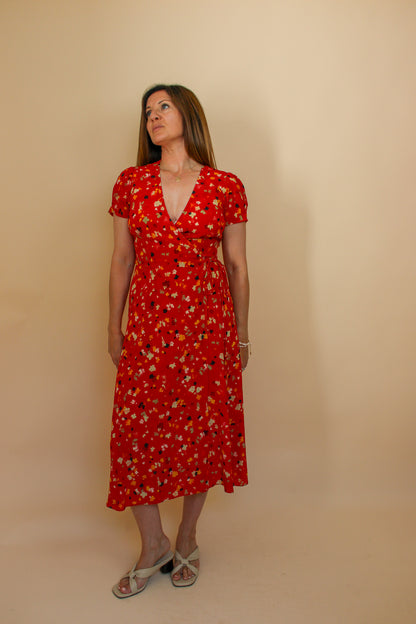 REALISATION PAR The Teale Rouje Fleur Wrap Midi Dress Size M