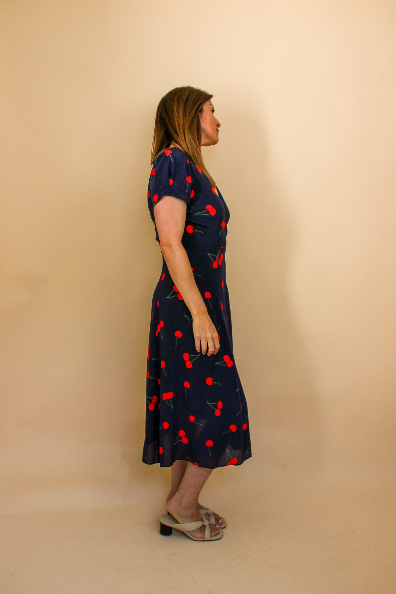 REALISATION PAR The Teale Wild Cherry wrap Midi Dress Size L