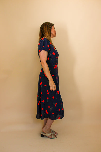 REALISATION PAR The Teale Wild Cherry wrap Midi Dress Size L
