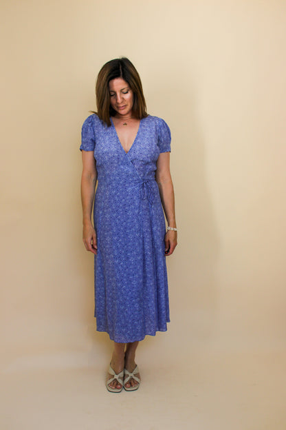 REALISATION PAR The Teale Ditsy Floral wrap Midi Dress Size M