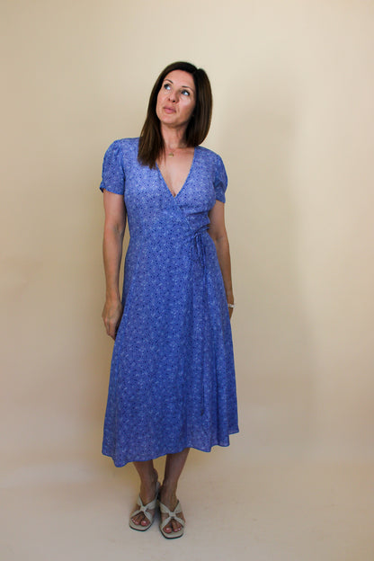 REALISATION PAR The Teale Ditsy Floral wrap Midi Dress Size M