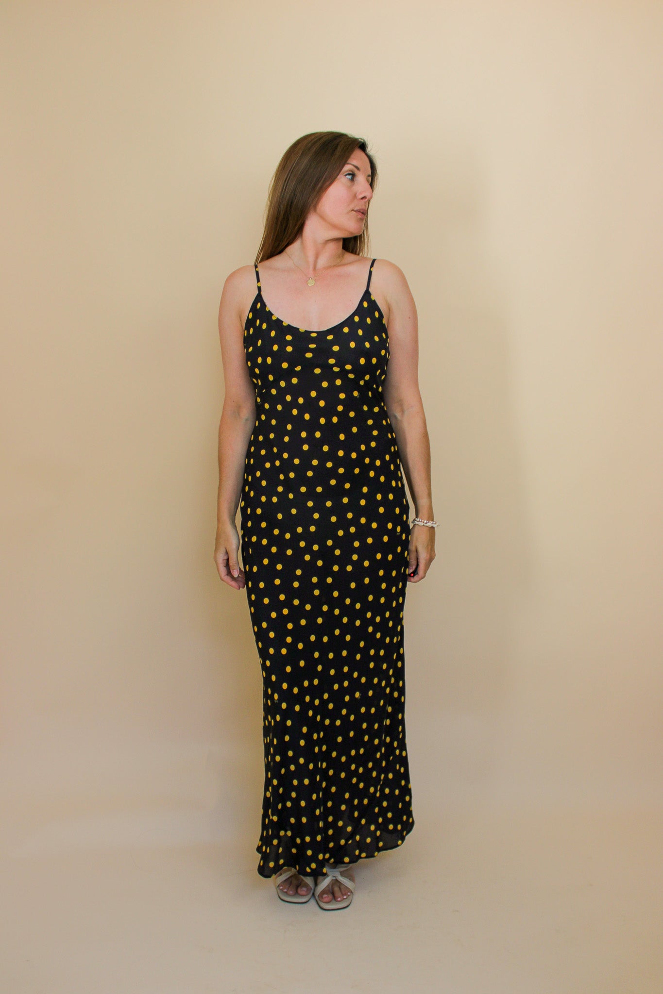 REALISATION PAR The Iggy Polkadot Slip Midi dress Size L