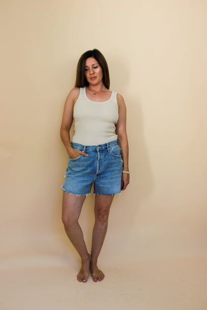 AGOLDE Dee cut off Distressed Denim Shorts Size 30"