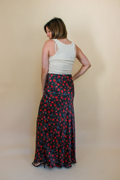 REALISATION PAR The Joni Silk Batik floral Midi Skirt Size XL
