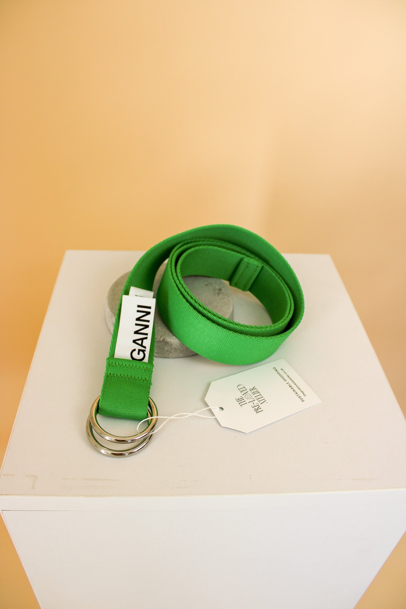 GANNI D ring Canvas belt O/S