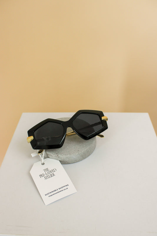 VINTAGE Geometric Metal & Perspex Sunglasses o/s