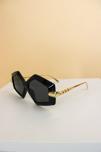 VINTAGE Geometric Metal & Perspex Sunglasses o/s