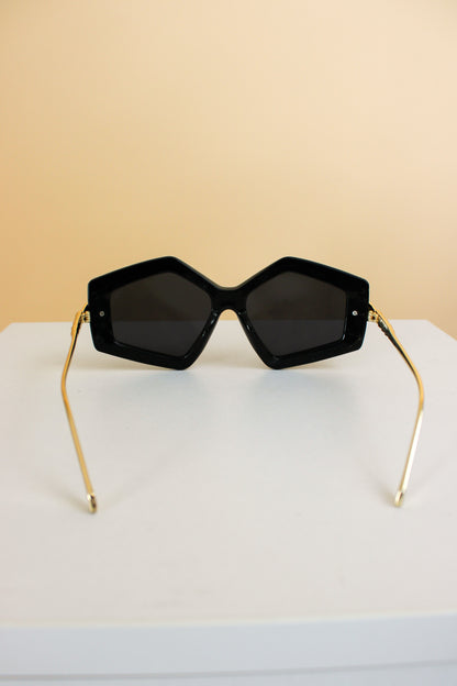 VINTAGE Geometric Metal & Perspex Sunglasses o/s