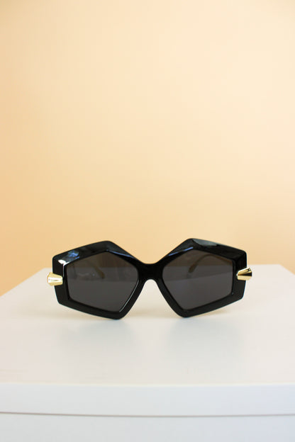 VINTAGE Geometric Metal & Perspex Sunglasses o/s