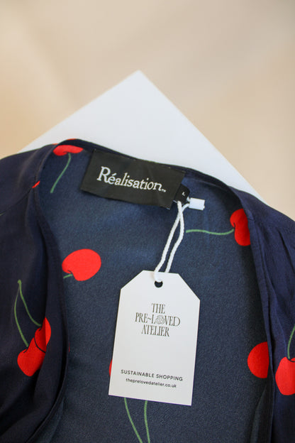 REALISATION PAR The Teale Wild Cherry wrap Midi Dress Size L