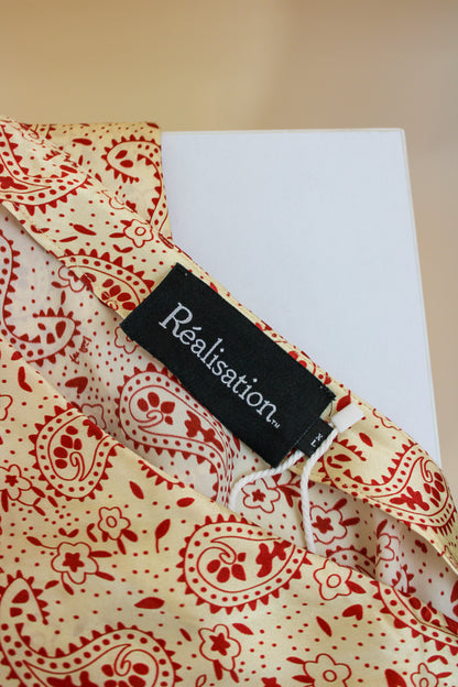 REALISATION PAR The Joni Silk Paisley Midi Skirt Size XL