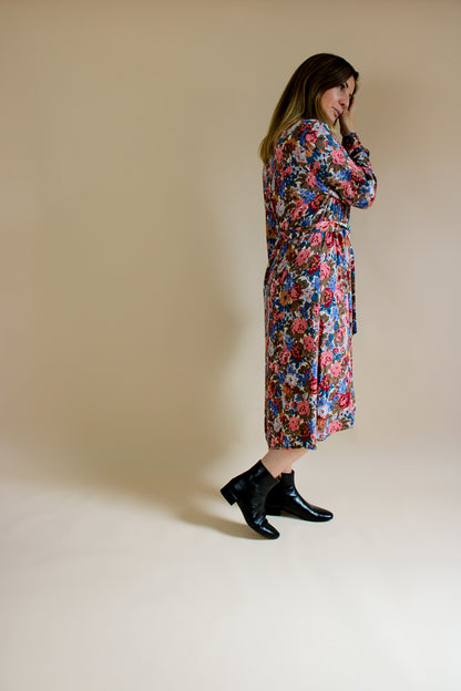 SEZANE Alix Floral LS Shirt Midi Dress Size 42