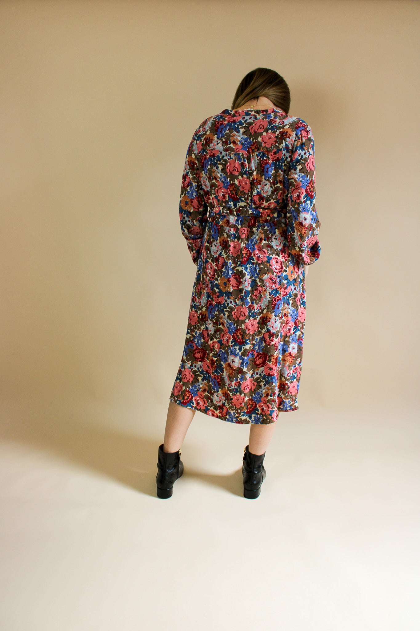 SEZANE Alix Floral LS Shirt Midi Dress Size 42