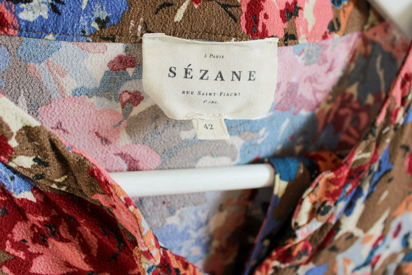 SEZANE Alix Floral LS Shirt Midi Dress Size 42