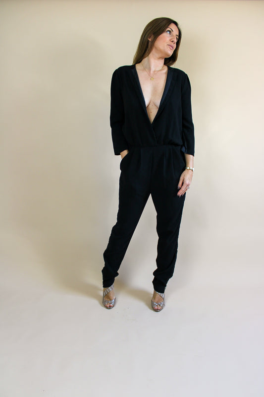 BY MALENE BIRGER Neemi Crepe & Silk Panel Jumpsuit Size 10