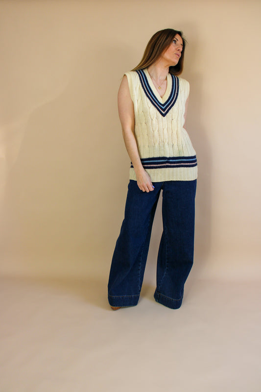 VINTAGE EyreKnit V neck Wool Knitted Vest Size 12