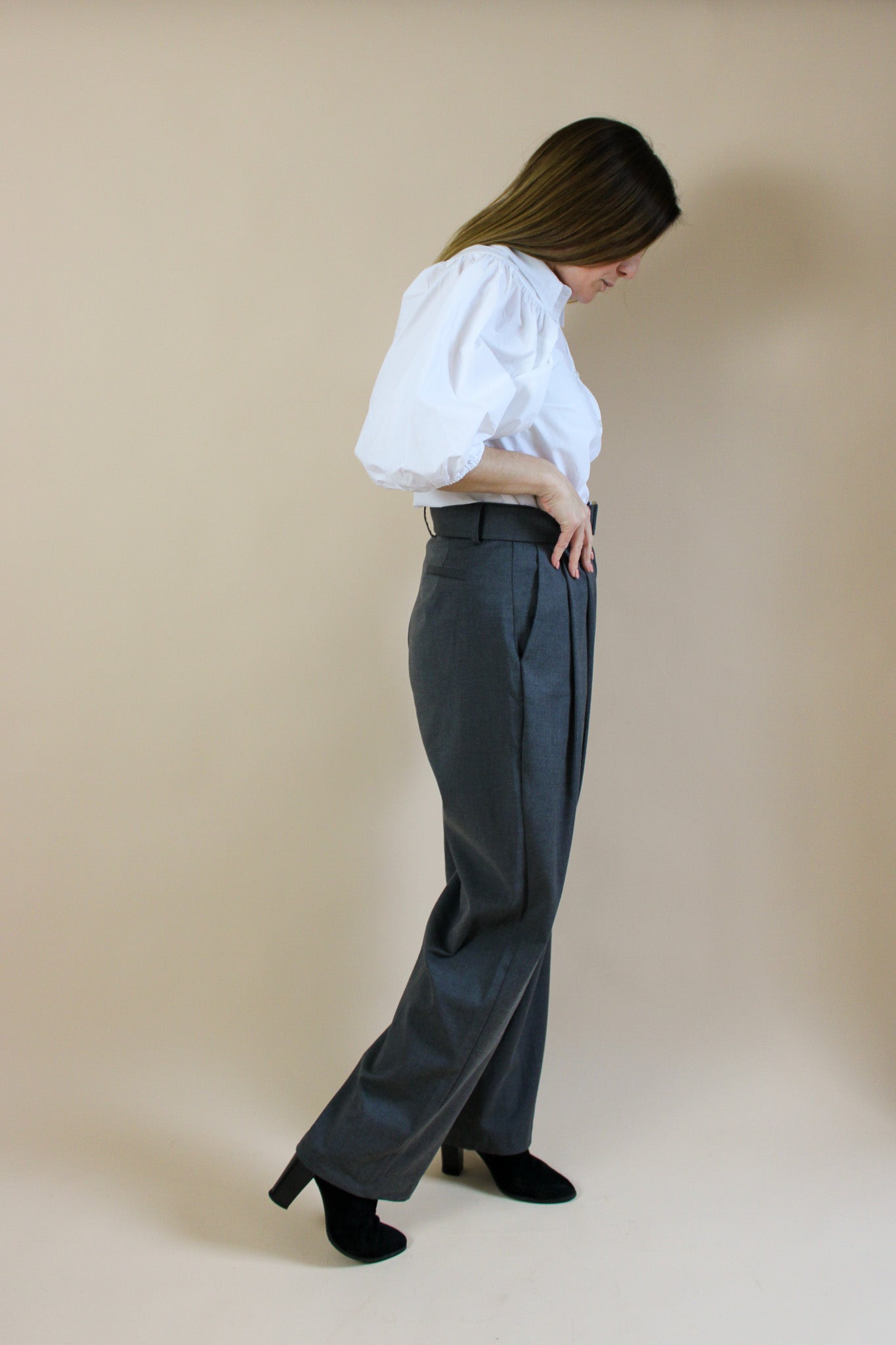 THE FRANKIE SHOP Belted Pleat Trousers Size L