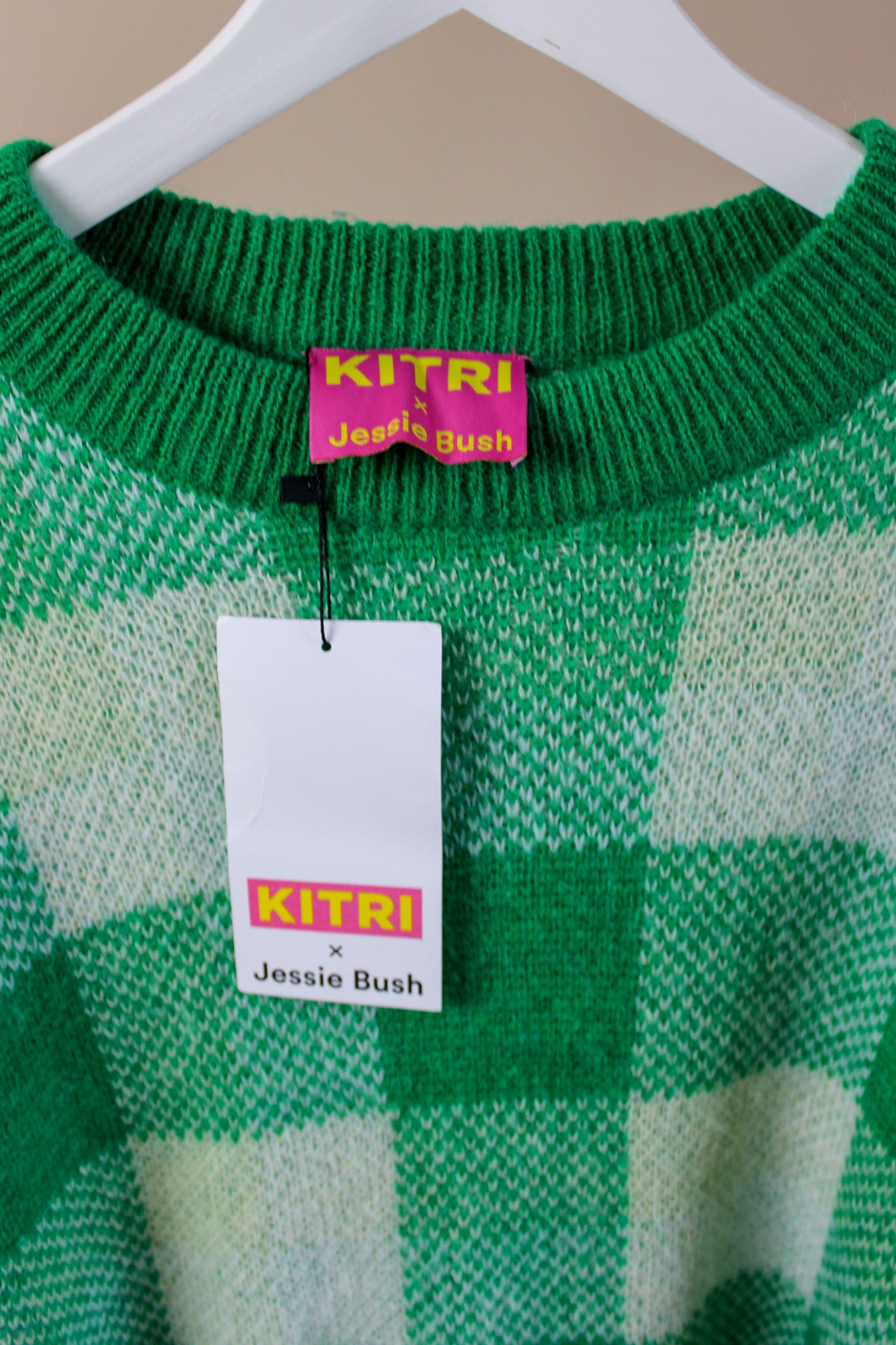 KITRI X JESSIE BUSH Lisa Checked Jumper Size L