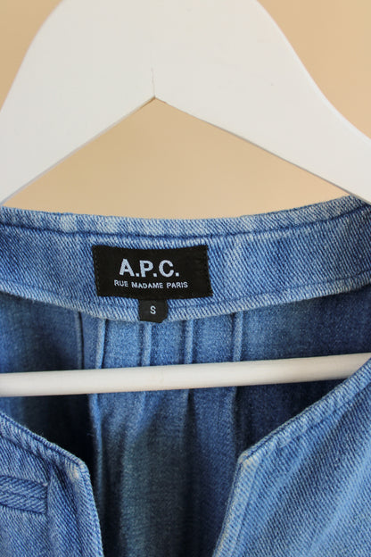 A.P.C Short Sleeve Tunic Denim Dress Size S