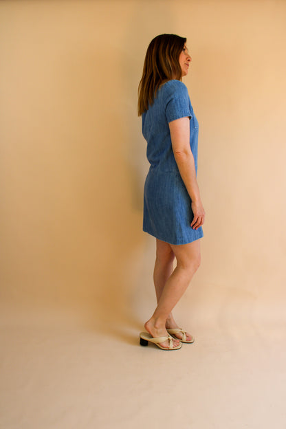 A.P.C Short Sleeve Tunic Denim Dress Size S