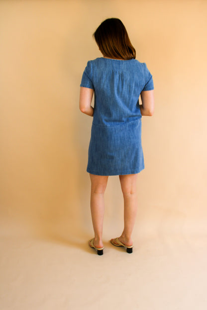 A.P.C Short Sleeve Tunic Denim Dress Size S