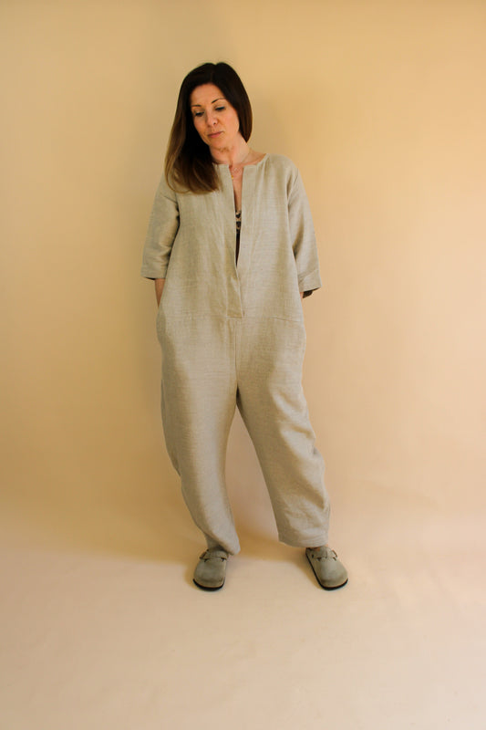 STALF Linen Open Jumpsuit Size M