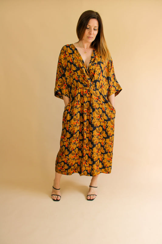 TOAST Lento Print Midi Dress Size 16