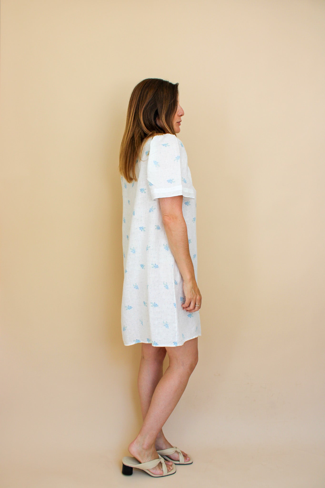 SLEEPER Bridgette Linen floral mini dress Size L