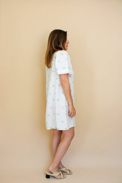 SLEEPER Bridgette Linen floral mini dress Size L