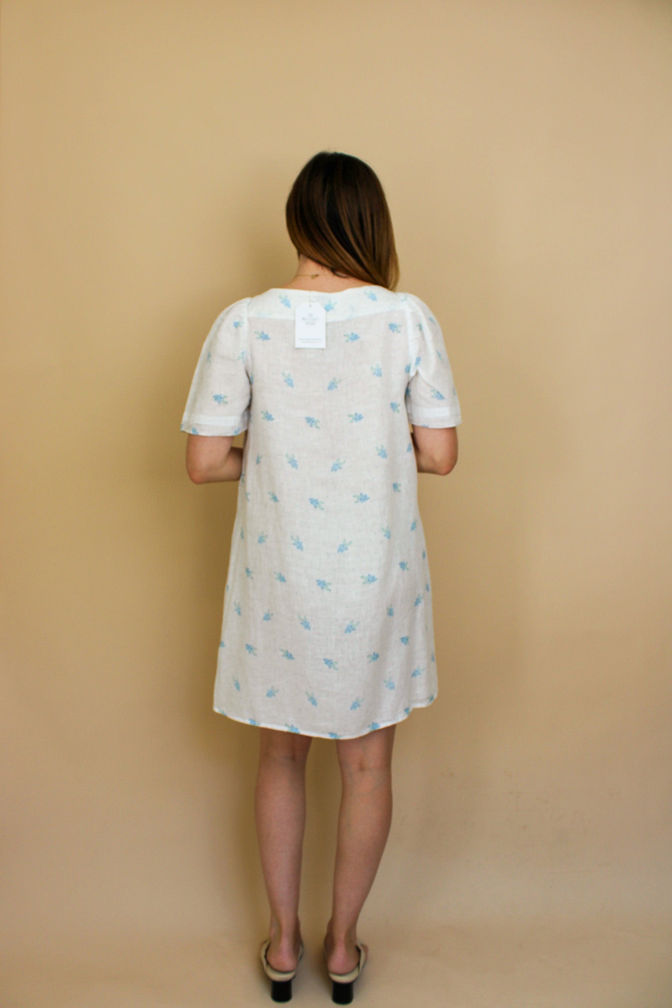SLEEPER Bridgette Linen floral mini dress Size L