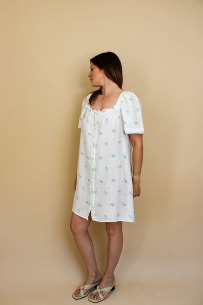 SLEEPER Bridgette Linen floral mini dress Size L