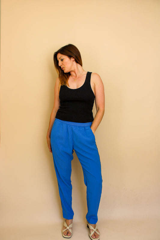 ZADIG & VOLTAIRE Logo Side Stripe Paula Band Straight Leg Trousers Size 12