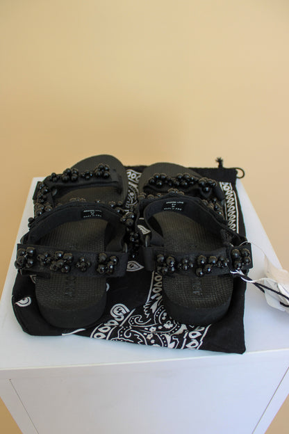ARIZONA LOVE 'Black pearl' Embellished Sandals Size 4.5-5