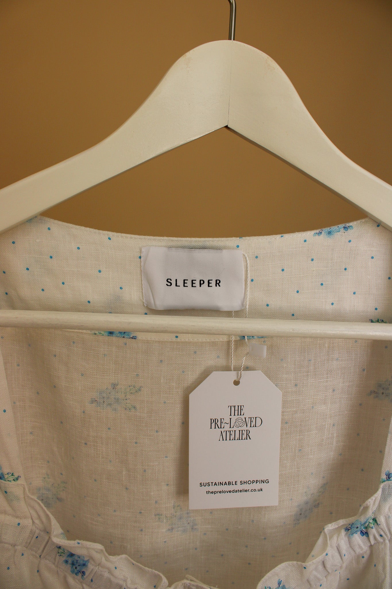 SLEEPER Bridgette Linen floral mini dress Size L