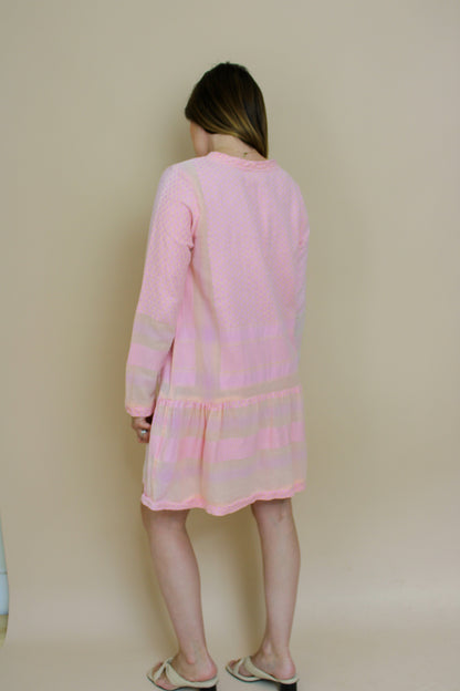 CECILIE COPENHAGEN check 2 O long sleeve midi dress Size S