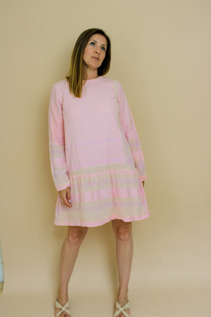CECILIE COPENHAGEN check 2 O long sleeve midi dress Size S