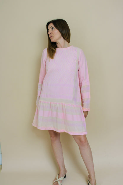 CECILIE COPENHAGEN check 2 O long sleeve midi dress Size S